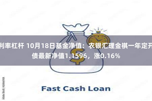 利率杠杆 10月18日基金净值：农银汇理金祺一年定开债最新净值1.1596，涨0.16%